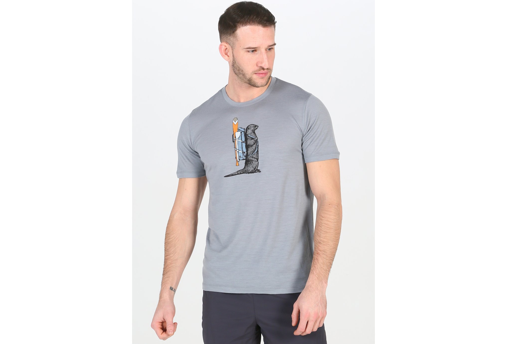 Icebreaker Tech Lite Crewe Otter Paddle M vêtement running homme