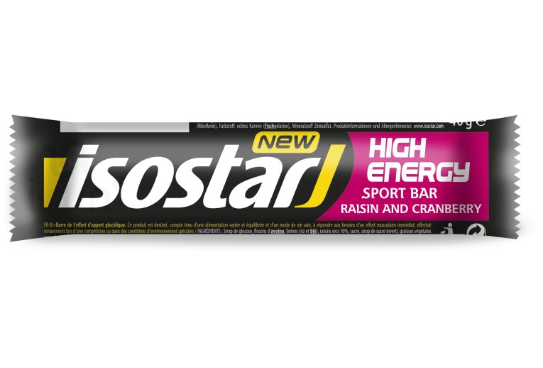 Isostar Barritas energticas High Energy- pasas y arndanos