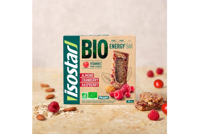 Isostar Energy Bar Bio - Amandes, cranberry et framboise