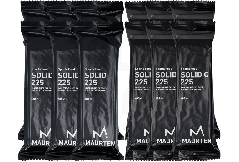 Maurten Mix Box Solid 225 et 225 Cacao - 12 barres