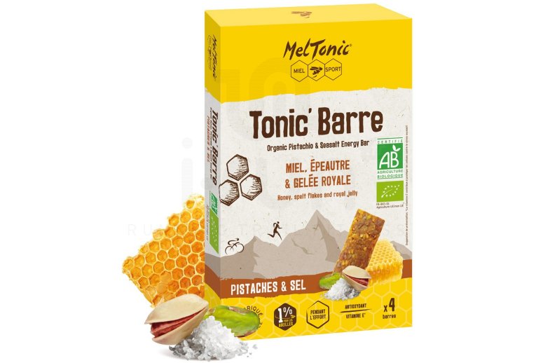MelTonic Étui Tonic'Barre Bio -  Pistaches, Fleur de sel de Guérande et Miel