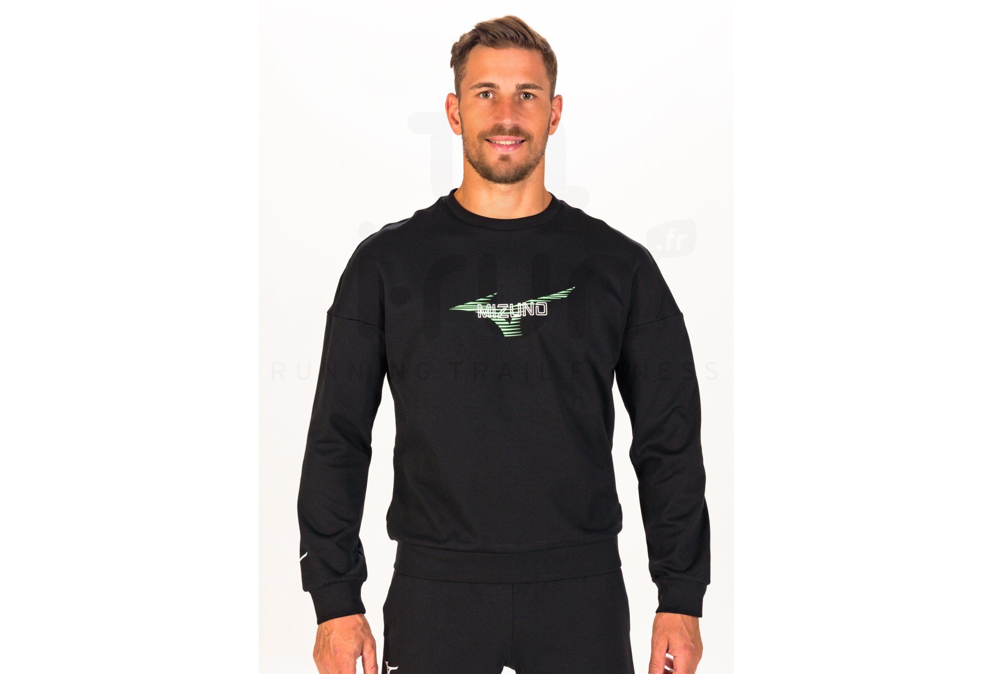 Mizuno Athletics Graphic Crew Noir