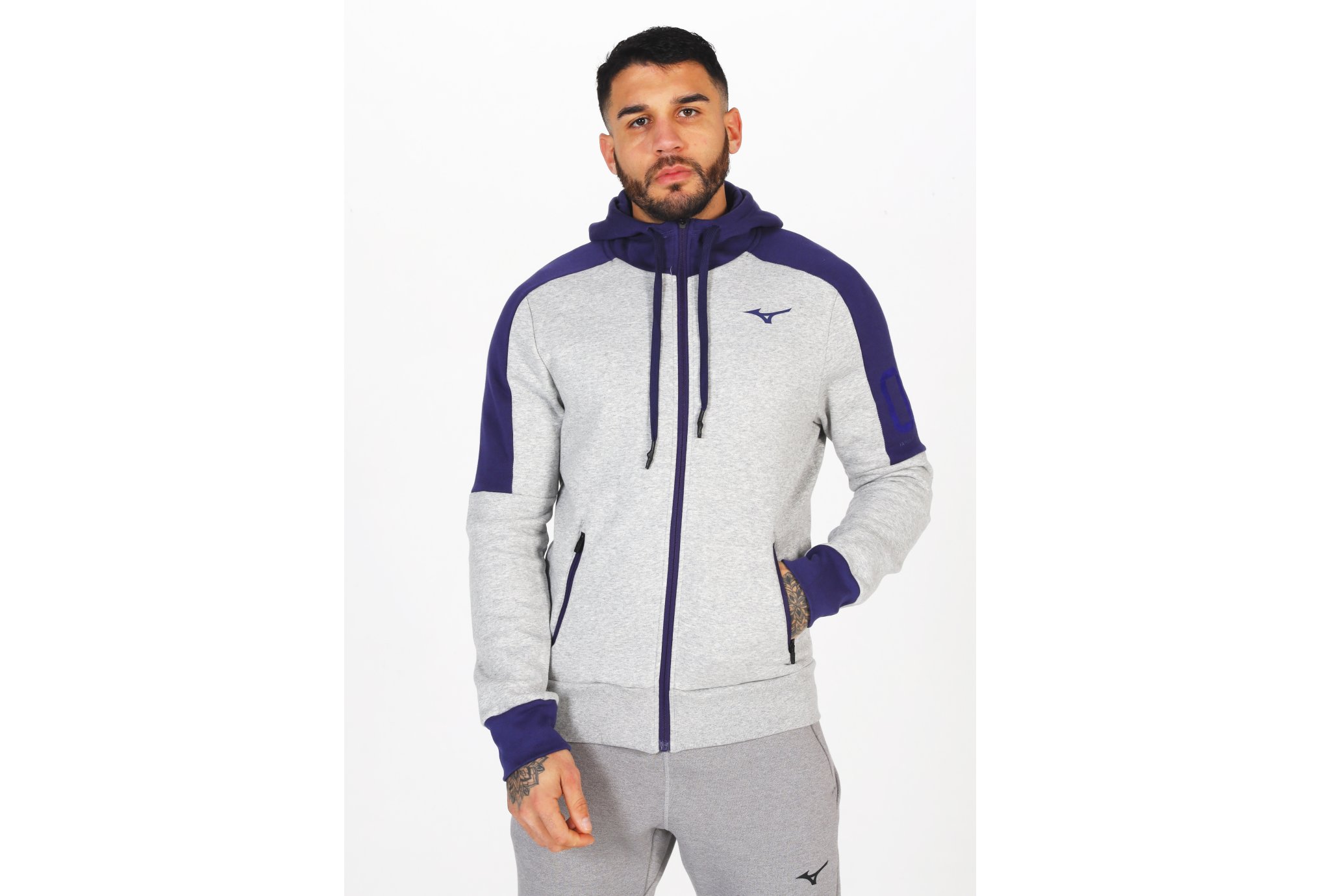 Mizuno Heritage Zip Hoody M Diététique Vêtements homme
