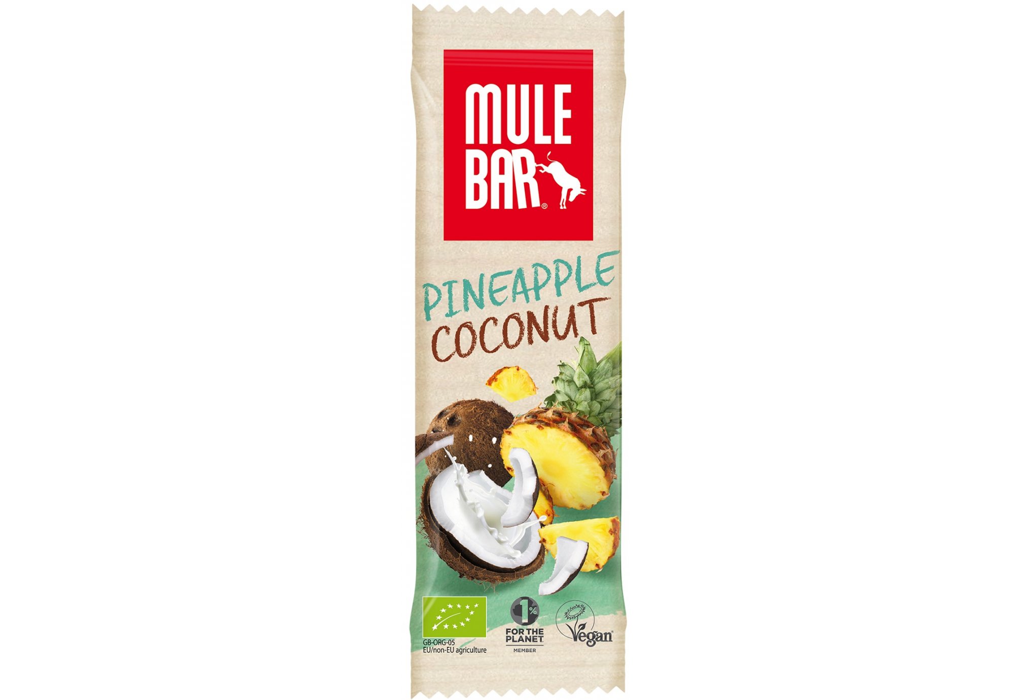 Mulebar Barre énergétique bio vegan - ananas/noix de coco diététique barres