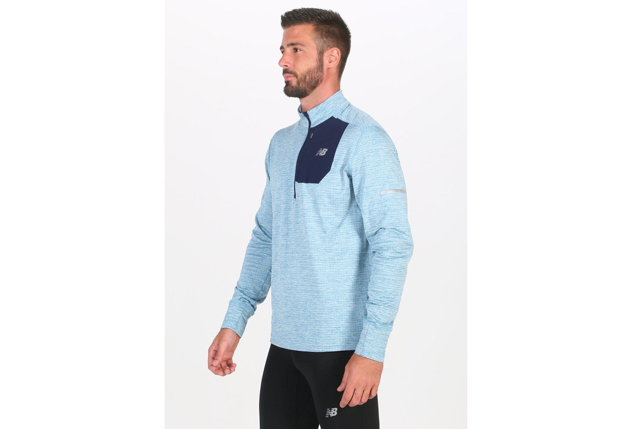 New Balance Heat Quarter 1/2 Zip M Diététique Vêtements homme
