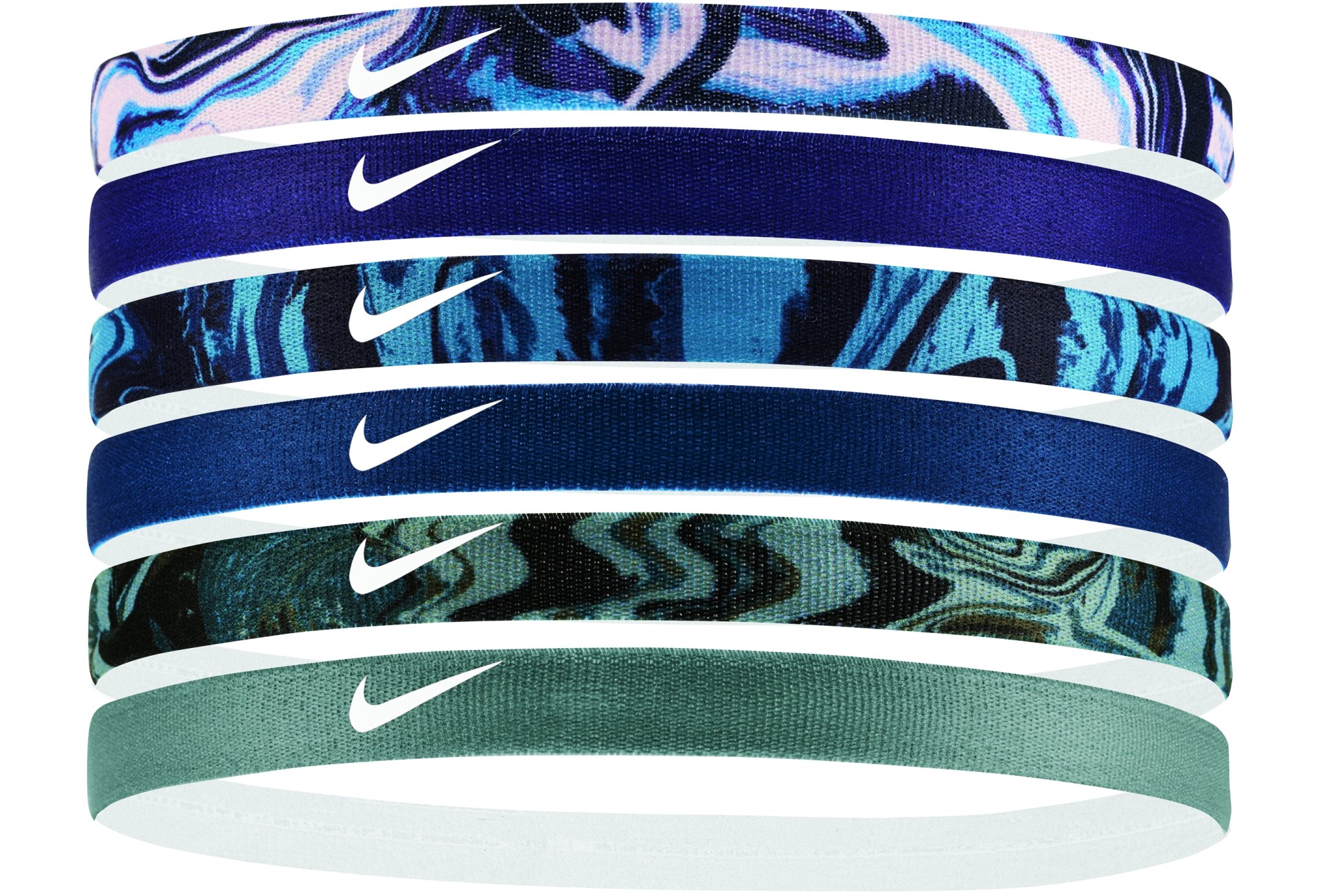 Nike elastiques hairbands x6 femme bleu pas cher