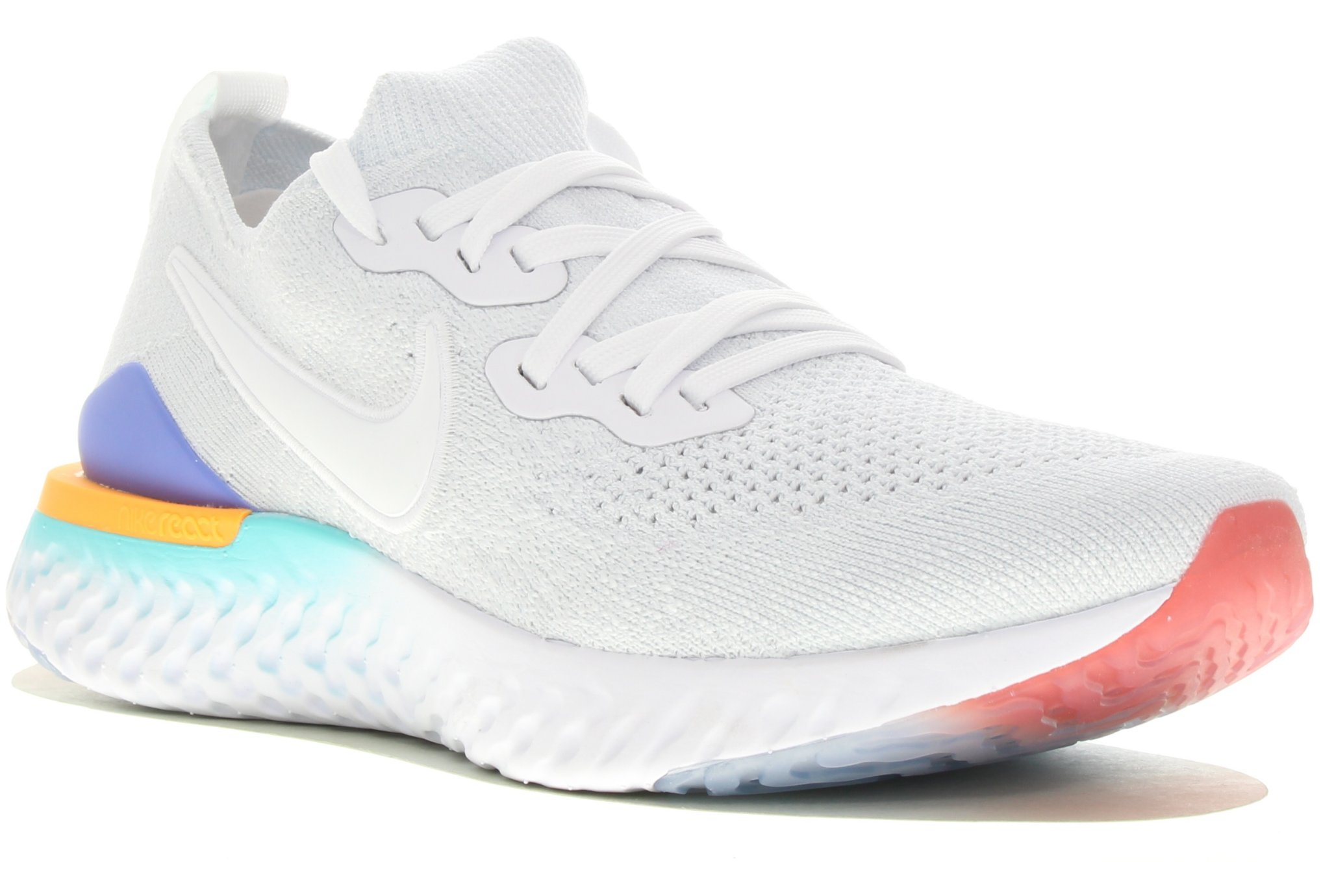 Nike Epic React Flyknit 2 W femme Blanc pas cher