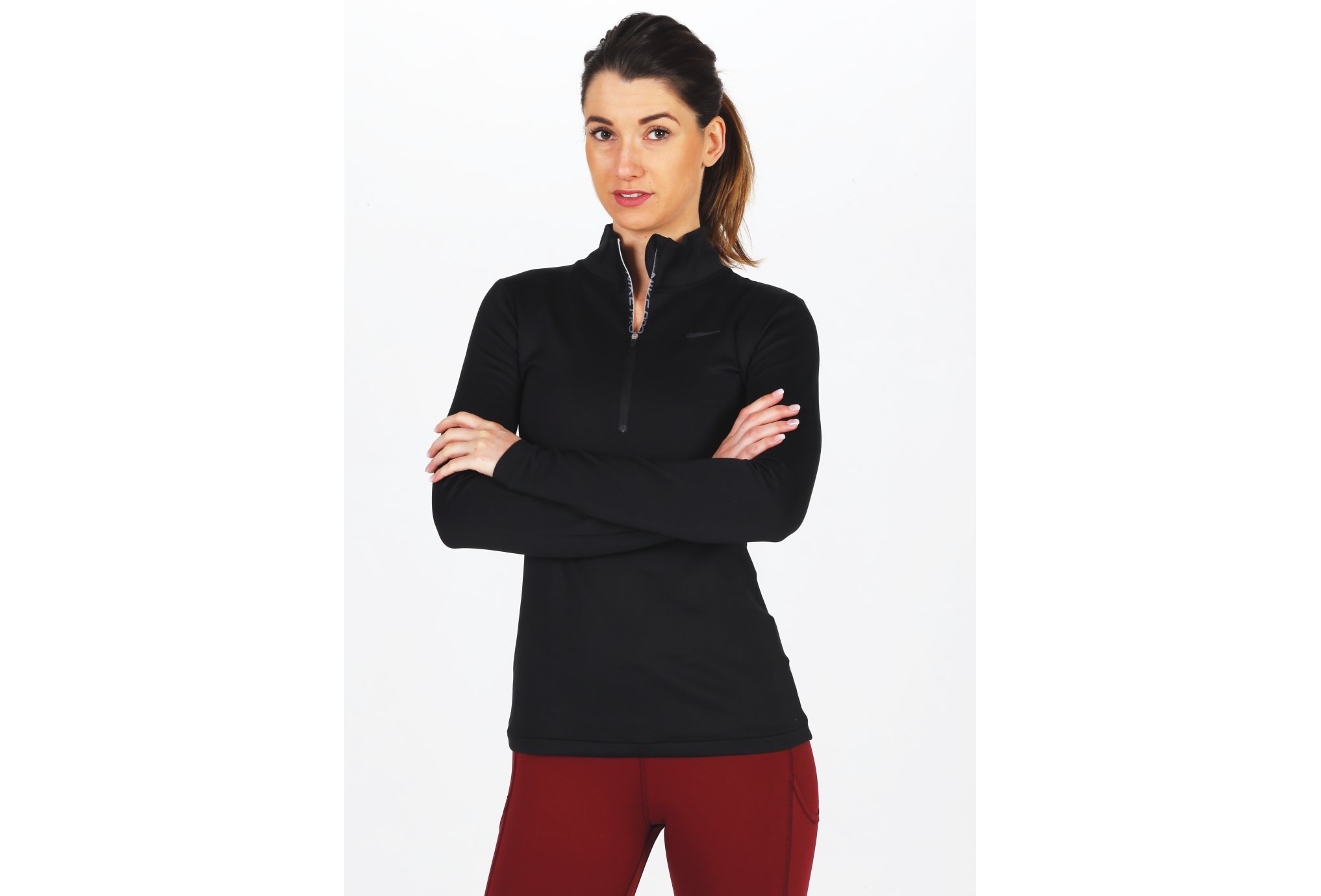Nike Pro Therma Warm 1/2 zip W vêtement running femme