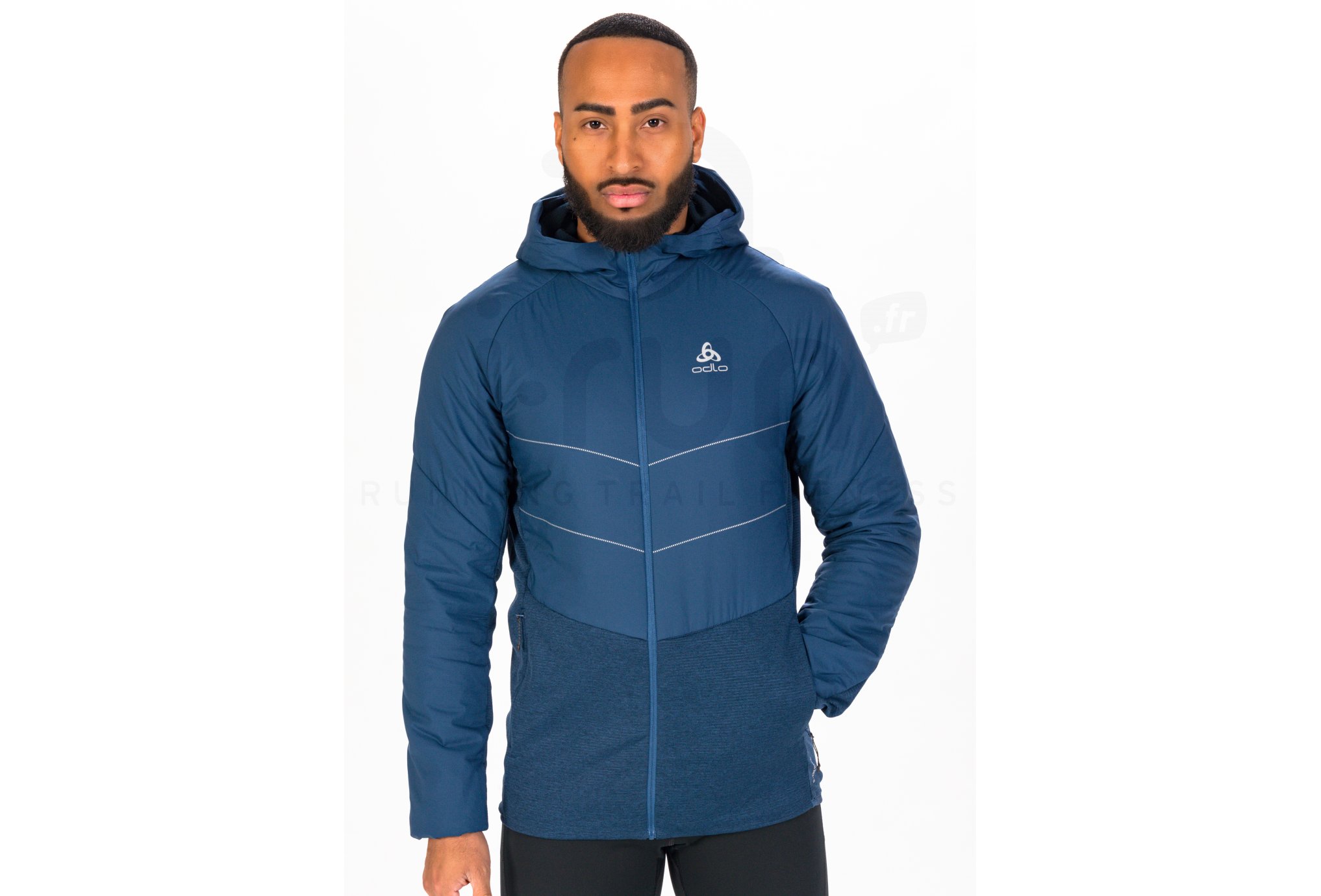 ODLO RUN EASY WARM HYBRID JACKET SAXONY BLUE - Giacca running