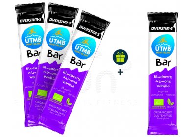 OVERSTIMS Pack de 3 UTMB Bar Bio + 1 offerte - Myrtille/Amande/Vanille 