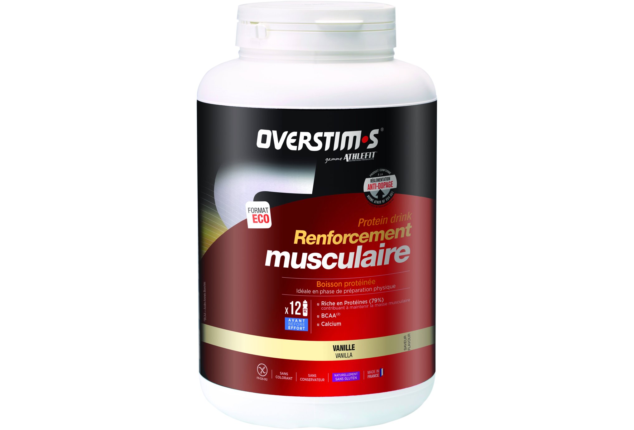 OVERSTIMS Renforcement Musculaire 750 g - Vanille Diététique Protéines / récupération