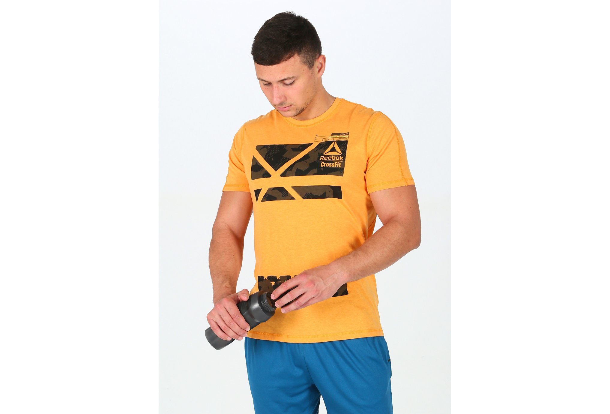 Camisetas reebok crossfit hombre naranja shops