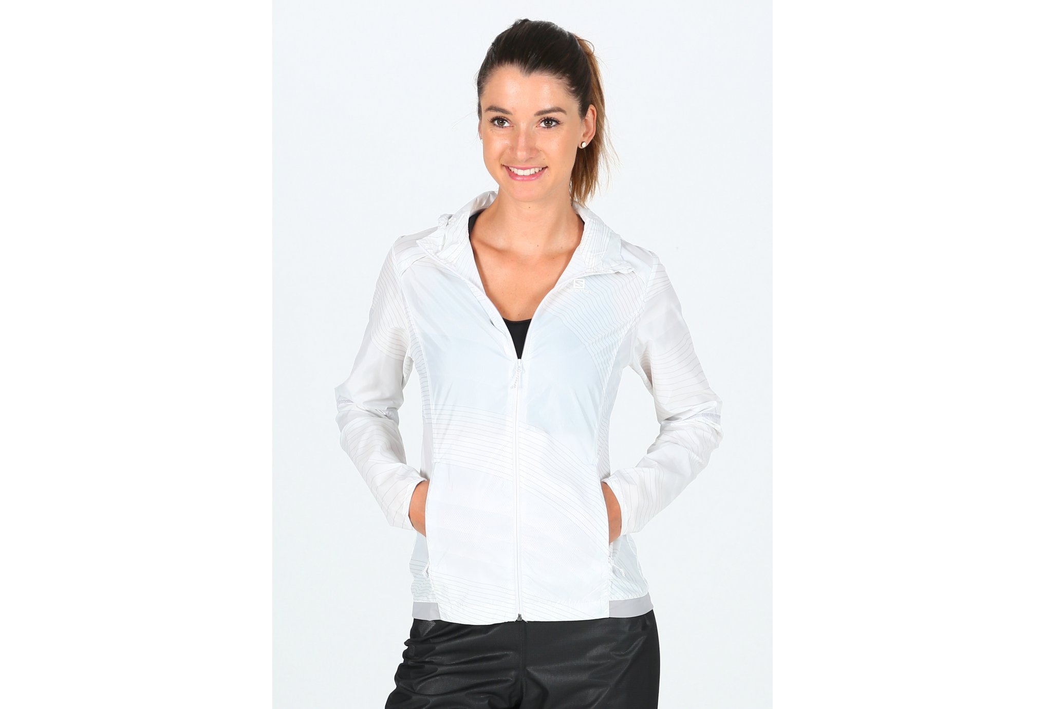 Salomon Agile Wind Print Hoodie W Diététique Vêtements femme