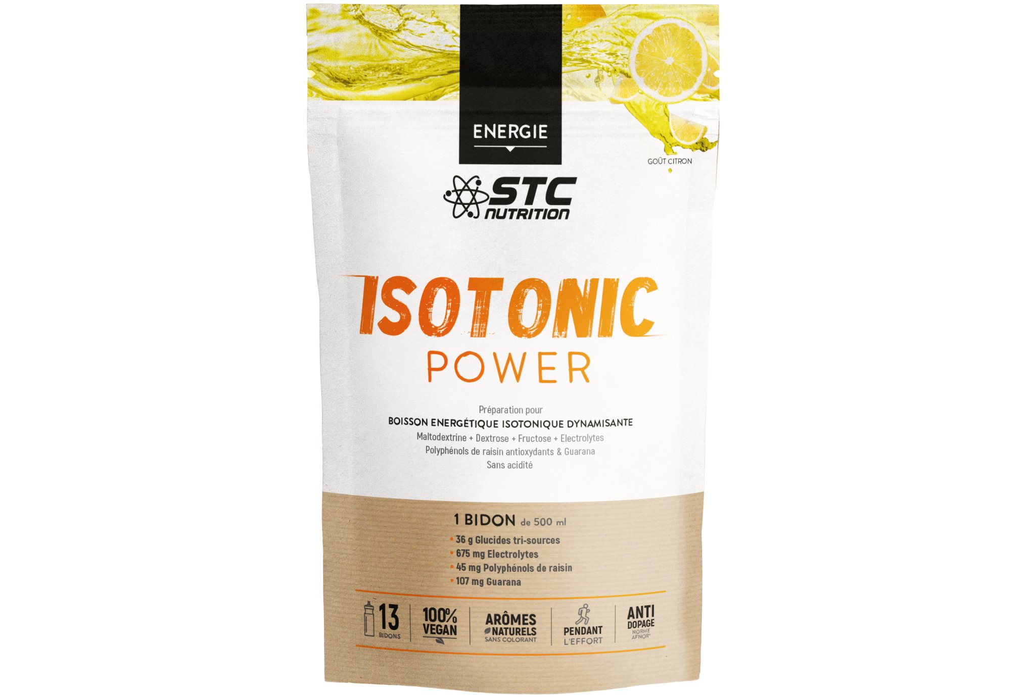 STC Nutrition Isotonic Power citron 525 g Diététique Boissons