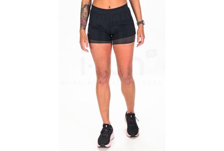 Under Armour Iso-Chill Run Womens 2-in-1 Shorts in Black